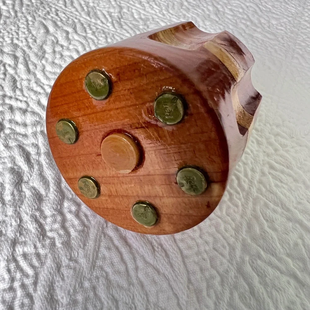 Remington Bullet Casing Revolver Cylinder Wine Stopper Wood Gold Western Decor